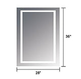 hyh Vertical LED Espejo de baño Plateado con botón táctil, 36 x 28 en.(dk-od-ck168-i)
