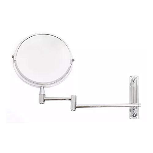 Espejo Redondo Abatible De Pared Estilo Cromado Para Baño Recamara Namaro Design