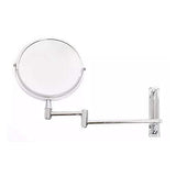 Espejo Redondo Abatible De Pared Estilo Cromado Para Baño Recamara Namaro Design
