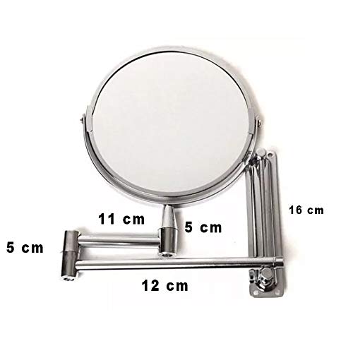 Espejo Redondo Abatible De Pared Estilo Cromado Para Baño Recamara Namaro Design