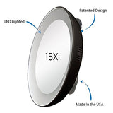 Zadro 15X Next Generation LED Lighted Spot Mirror, Black Finish