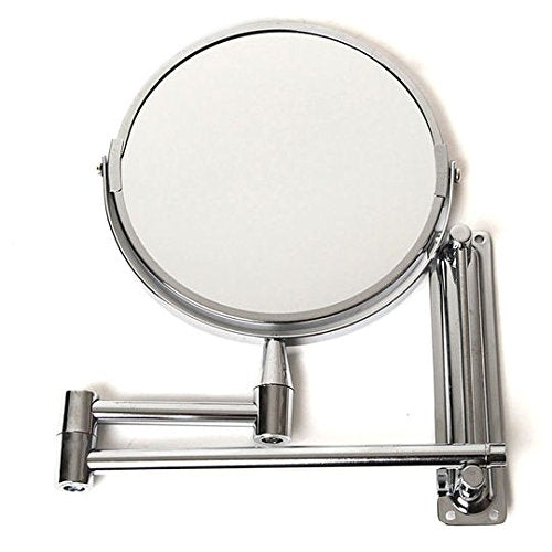 Espejo Redondo Abatible De Pared Estilo Cromado Para Baño Recamara Namaro Design