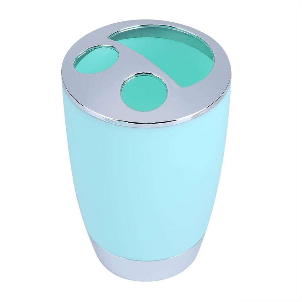 Yosoo 6 Piezas de Plástico Juego de Accesorios de Baño de Lujo Juego de Baño Botellas de Loción Cepillo de Dientes Tenedor de Dientes Taza de Jabón Jabón de Inodoro Cepillo de Basura (Verde Menta)