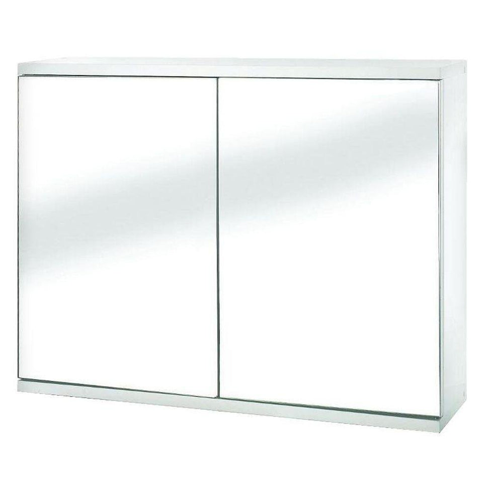 Croydex Simplicity MDF - clóset de doble puerta con espejo para medicina con apertura magnética, color blanco, Puerta doble, Blanco