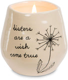 Pavilion Gift Company 77113 Plain Diente de león Wishes – Hermanas son un deseo Come True Amarillo Serenity de soja – Vela aromática, de cerámica