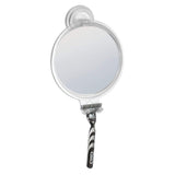 InterDesign Power Lock Espejo de baño para afeitarse, Espejo de Maquillaje a Prueba de roturas en plástico con Ventosa Resistente, Transparente