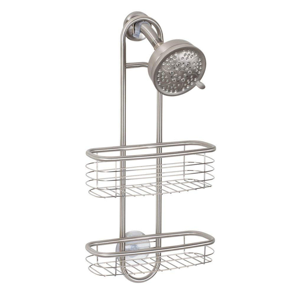 InterDesign Forma Ultra Estantería de baño para Colgar del Brazo de Ducha, Estante de Ducha sin Taladro en Acero Inoxidable, Plateado