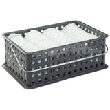 InterDesign Basic Cesta organizadora, canasto Organizador de baño de tamaño Mediano en plástico para artículos de Ducha y cosmética, Gris Pizarra