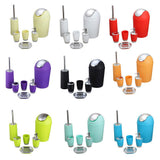 Set de accesorios de baño Etbotu, 6 piezas- Botella de loción, Copa de enjuague bucal, Jabonera, Portacepillos de dientes, Contenedor de residuos, Cepillo de tocador, Herramientas de lavado de artículos para el hogar, Negro, 1