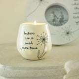 Pavilion Gift Company 77113 Plain Diente de león Wishes – Hermanas son un deseo Come True Amarillo Serenity de soja – Vela aromática, de cerámica