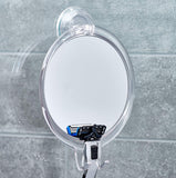 InterDesign Power Lock Espejo de baño para afeitarse, Espejo de Maquillaje a Prueba de roturas en plástico con Ventosa Resistente, Transparente