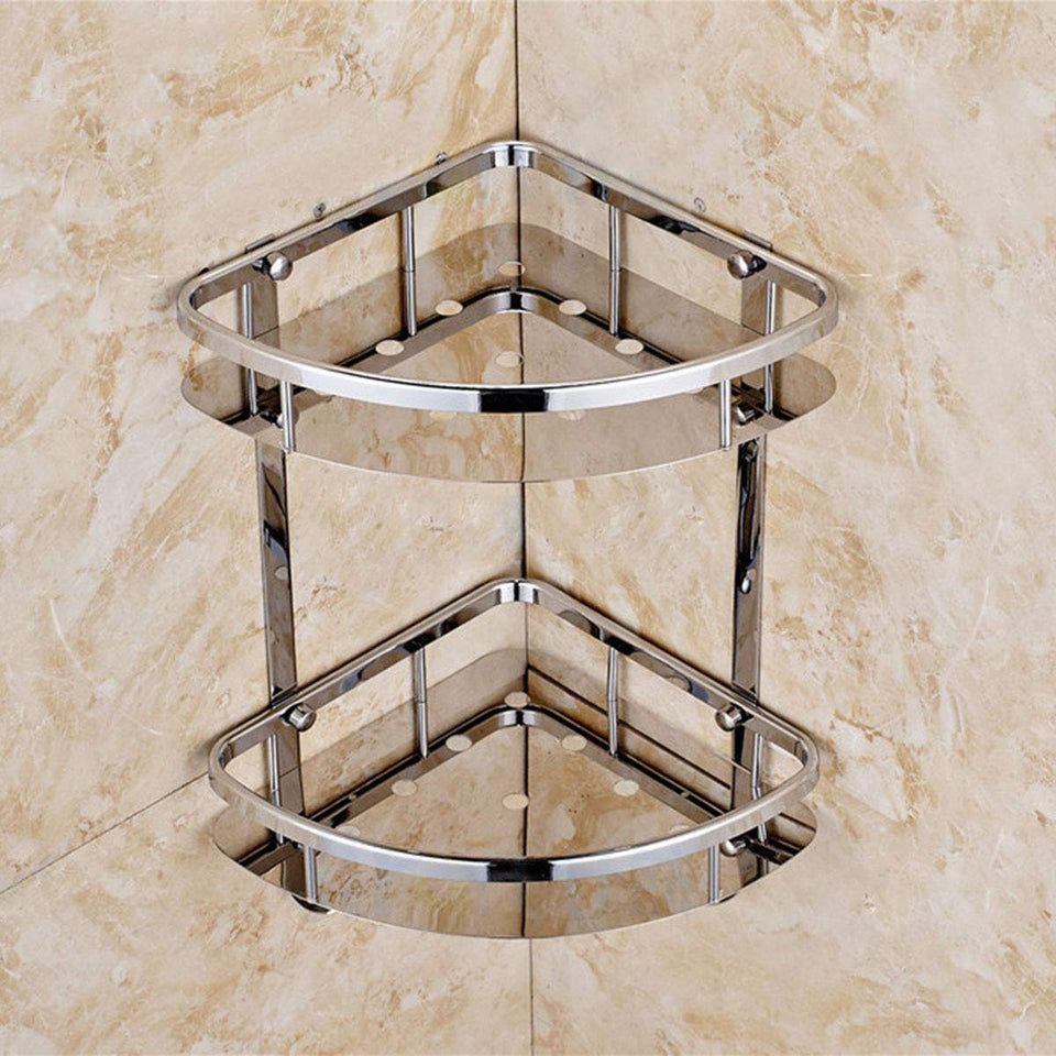 GLXQIJ Ducha De Acero Inoxidable Caddy Basket Organizador De Almacenamiento Estantes De BañO A Prueba De Herrumbre para BañO Cocina,2Tier