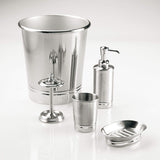 InterDesign York Metal Portacepillos de Dientes, Soporte Organizador de baño para Utensilios de Maquillaje en Acero Inoxidable, Plateado/Plateado Mate