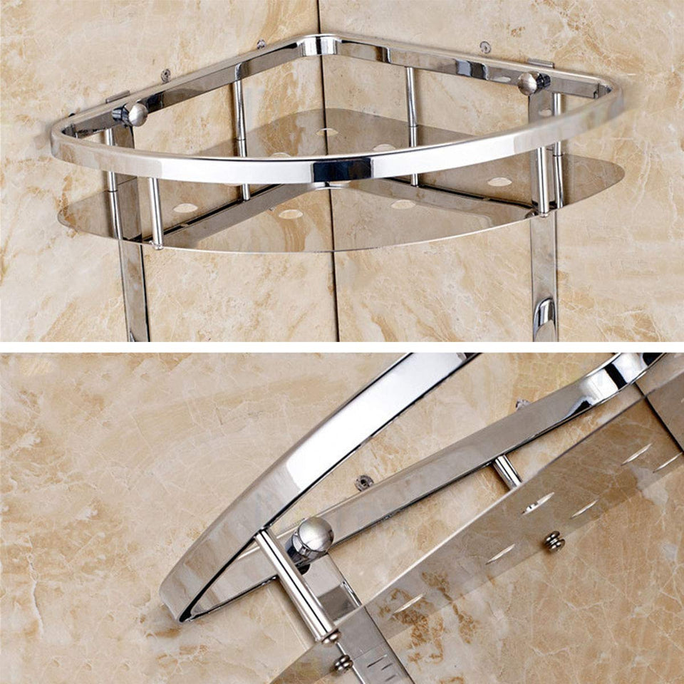 GLXQIJ Ducha De Acero Inoxidable Caddy Basket Organizador De Almacenamiento Estantes De BañO A Prueba De Herrumbre para BañO Cocina,2Tier