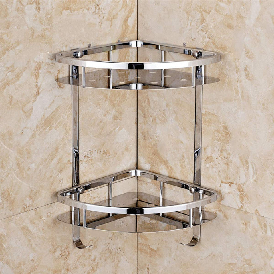 GLXQIJ Ducha De Acero Inoxidable Caddy Basket Organizador De Almacenamiento Estantes De BañO A Prueba De Herrumbre para BañO Cocina,2Tier