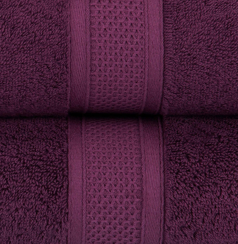 Baltic Linen Juego de Toallas de baño de 6 Piezas de Lujo de bambú y algodón, Purple Oxford, Juego de 4 Piezas, 1, 1